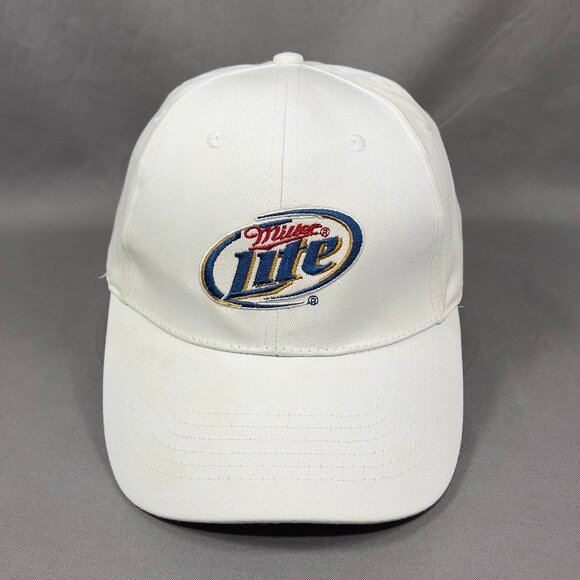 Acme Miller Lite Beer Strapback Hat Cap White Adjustable Baseball Golfer Mens - Picture 2 of 13